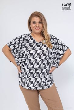 Picture of CURVY GIRL BLACK BATWING TOP